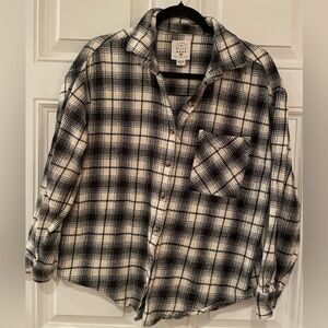 Billabong Women’s Plaid Flannel Long Sleeve Shirt Casual Boho Festival Western M